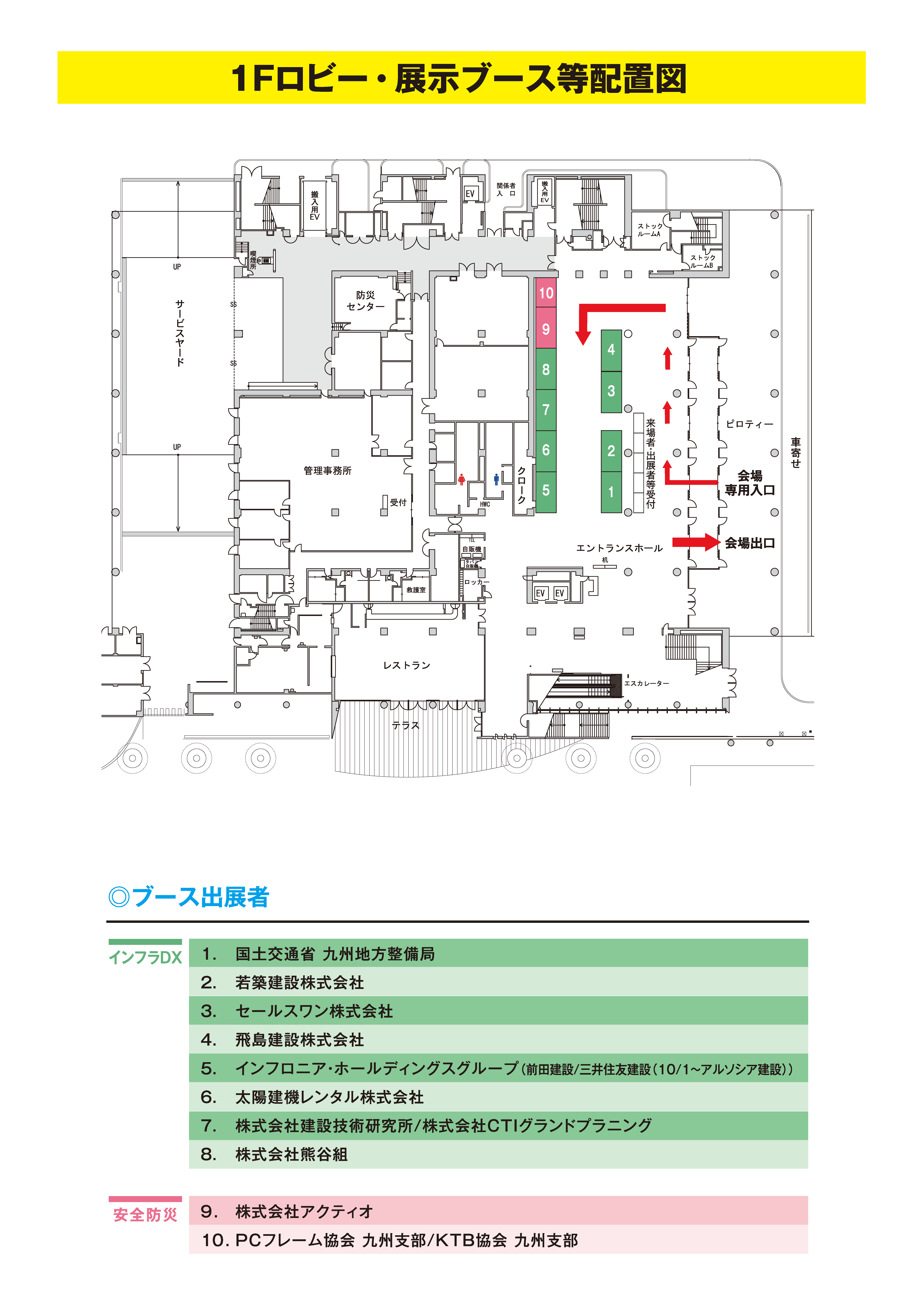 1Fロビー・展示ブース等配置図